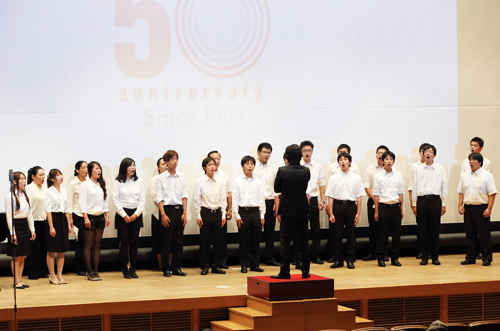 U-Choir, a chorus circle of KCGI and KCG, performed two songs,