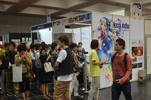 KCG booth (at Miyakomesse, KYOMAFU venue), which attracted a large number of visitors.