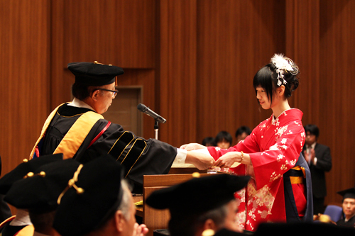 KCGI Degree Conferral Ceremony and KCG Graduation Ceremony for the first semester of 2014 = September 17, 2014, Kyoto Ekimae Satellite Hall, Kyoto Institute of Information Science