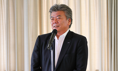 Mr. Wataru Hasegawa, Chairman of KCG Group, expresses his enthusiasm for various projects at the Cyber Kyoto Institute.