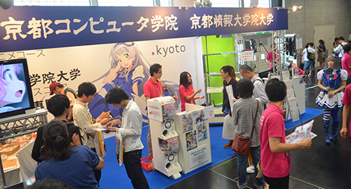 KCG booth at KYOMAF held at the Kyoto Municipal Industrial Exhibition Hall (Miyako Messe), which attracted many visitors.