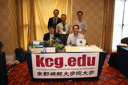 Mr. K. K. Emi, Mr. Kobayashi, and other KCGI teachers at the IMS conference in Baltimore, U.S.A. from May 21 to 24, 2018.