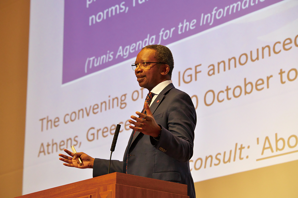 Keynote speech by Mr. Chengetai Masango, Secretary General of UNIGF (October 7, 2023, KCG Kyoto Ekimae Satellite Main Hall, KCGI Kyoto Ekimae Campus)