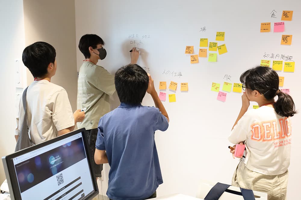 Junior and senior high school students shared their ideas and created a story about a Mars settler (August 8, 2025, Hyakumanben Campus, KCGI Kyoto, Japan)