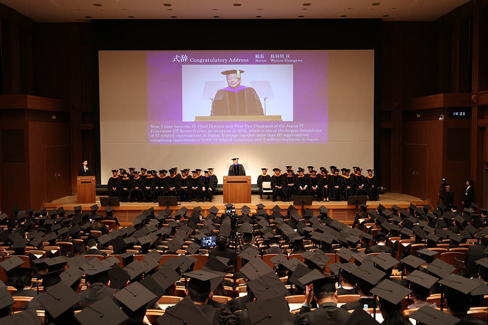 2025年度のKCGI学位授与式，KCG・KJLTC・KCGMの卒業式。第一部はKCGI学位授与式を挙行しました（2026年3月19日午前，KCG京都駅前校・KCGI京都駅前サテライト6階大ホール）