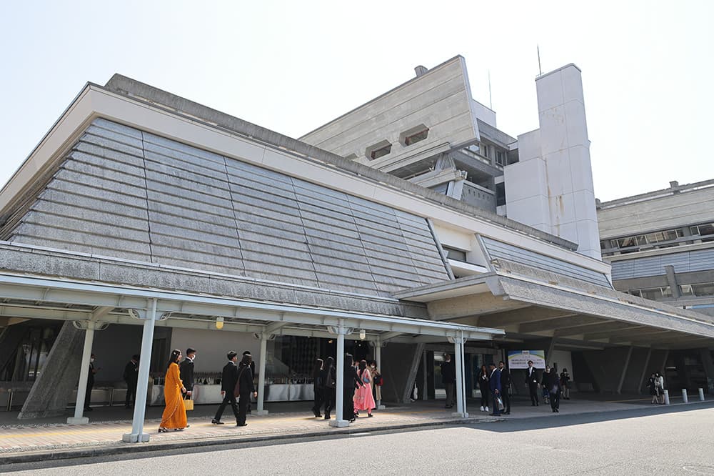 Kyoto International Conference Hall in Sakyo-ku, Kyoto, the site of KCG Group's 2026 entrance ceremony.